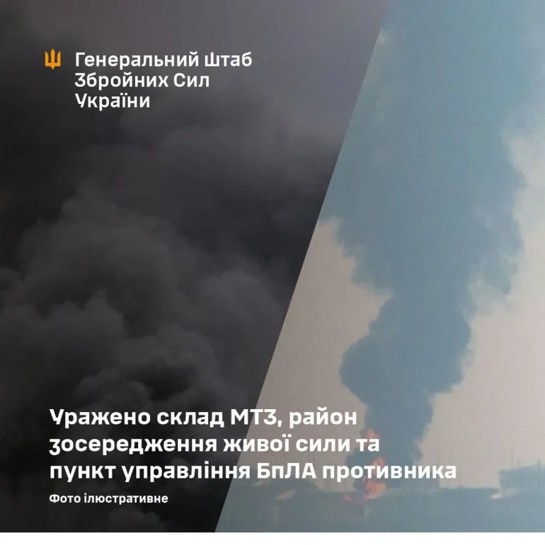 Сили оборони уразили склад МТЗ, пункт управління БПЛА та райони рф