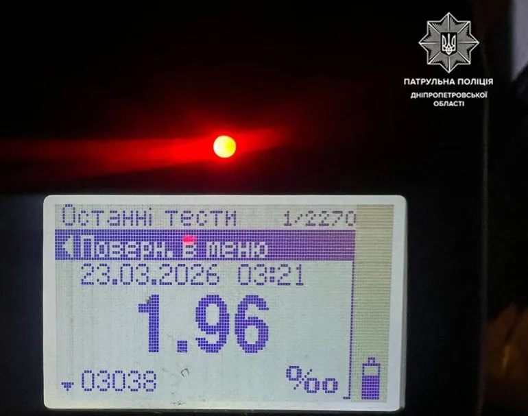 У Дніпрі за ніч виявили трьох водіїв у стані сп’яніння